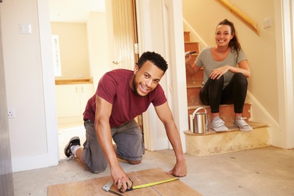 People carrying out home renovations